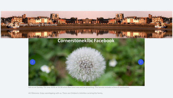 Screenshot of the Kings Lynn Baptist Church website