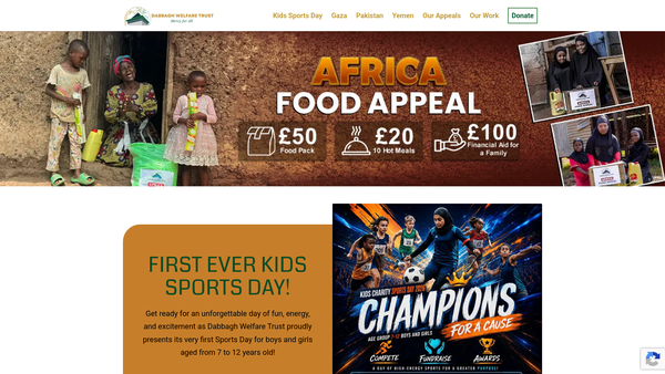 Screenshot of the Dabbagh Welfare Trust website
