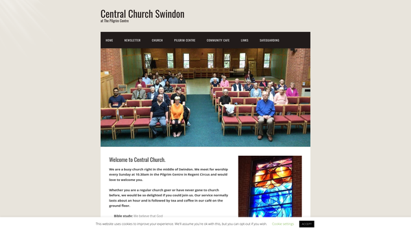 Screenshot of the Central Church Swindon Lep website