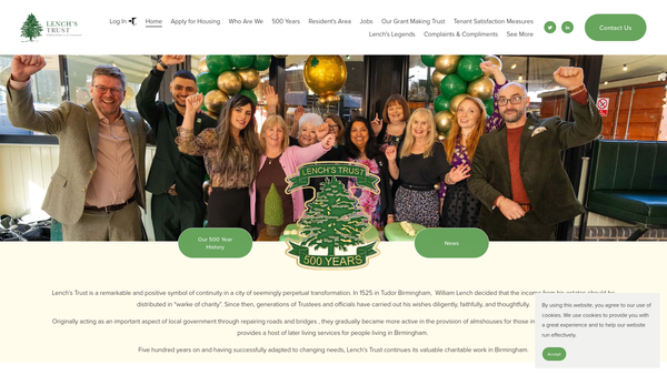 Screenshot of the Lench's Trust website