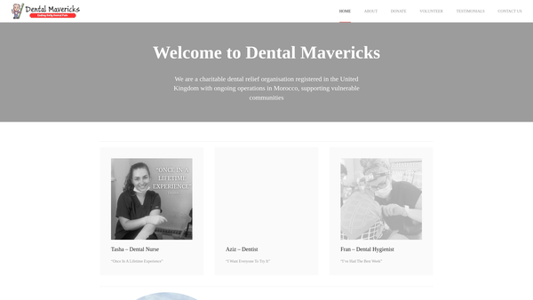 Screenshot of the Dental Mavericks website