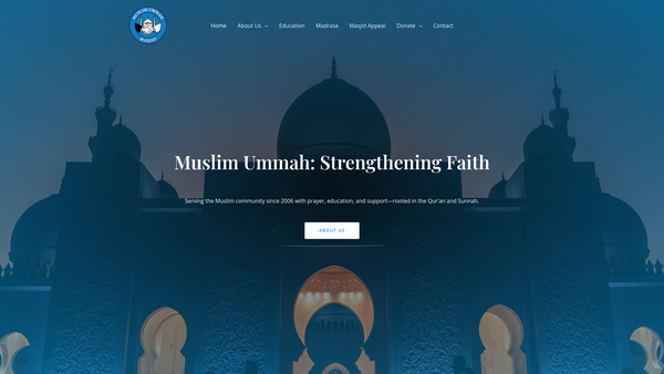 Screenshot of the Muslim Ummah website