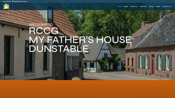Screenshot of the The Redeemed Christian Church Of God - My Father's House, Dunstable website