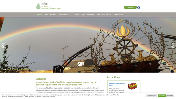 Screenshot of the Network Of Buddhist Organisations website