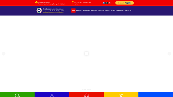 Screenshot of the The Redeemed Christian Church Of God Hope Chapel website