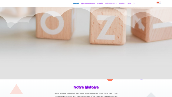 Screenshot of the The Victorious Foundation Ngo website