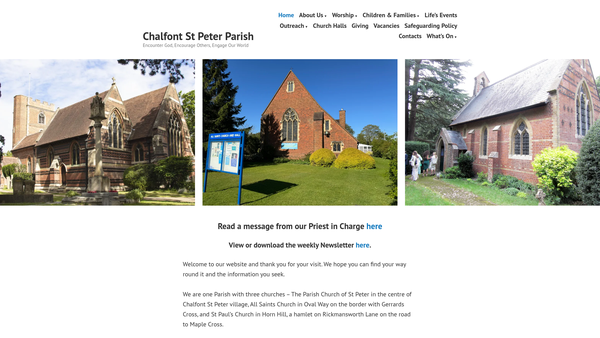 Screenshot of the The Parochial Church Council Of The Ecclesiastical Parish Of Chalfont St Peter website