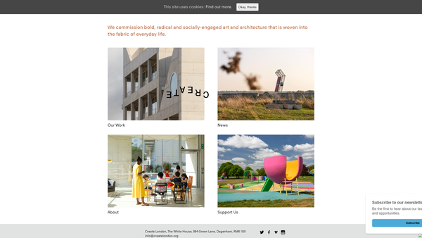 Screenshot of the Create London website