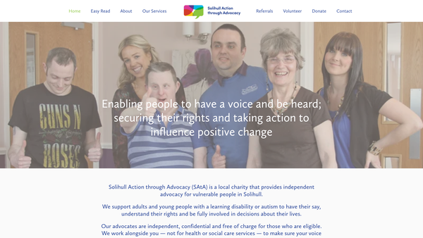 Screenshot of the Solihull Action Through Advocacy website
