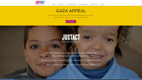 Screenshot of the Justact Middle East website