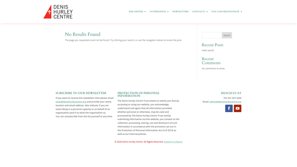 Screenshot of the Denis Hurley Association website