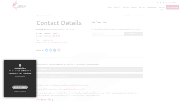 Screenshot of the Friends Of Icknield website