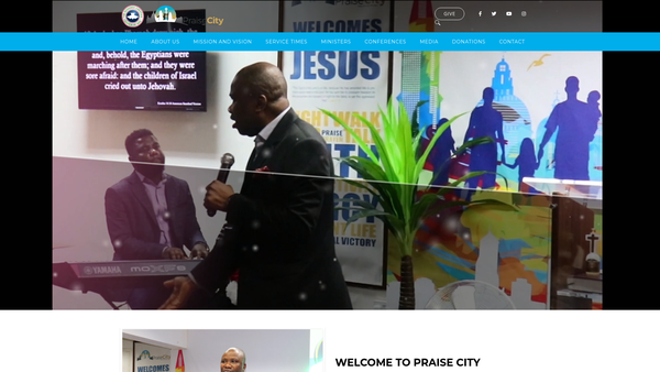 Screenshot of the The Redeemed Christian Church Of God - Praise City website