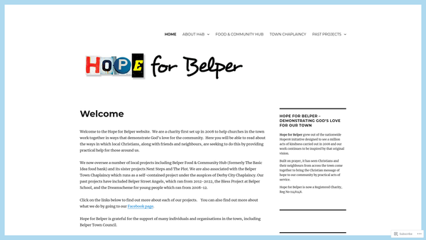 Screenshot of the Hope For Belper website