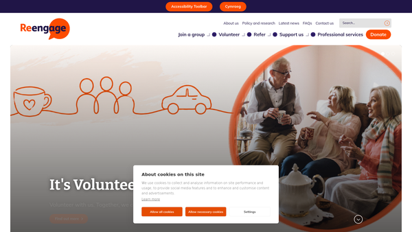 Screenshot of the Re-Engage Ltd website
