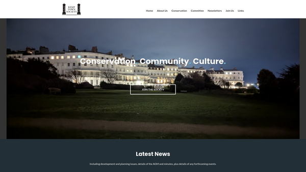 Screenshot of the Kemp Town Society website
