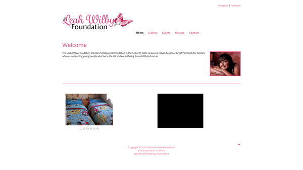 Screenshot of the The Leah Wilby Foundation website