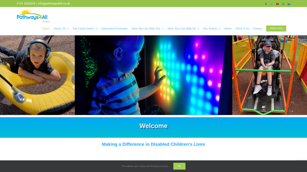 Screenshot of the Pathways 4 All Limited website