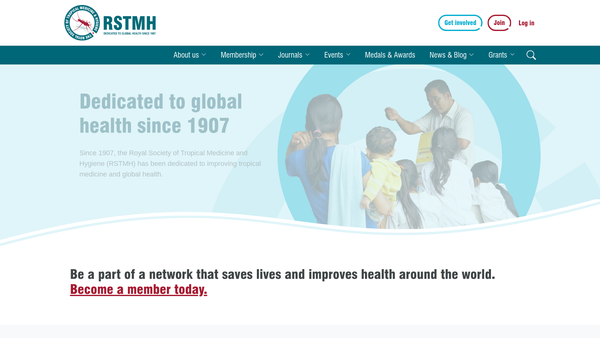 Screenshot of the Royal Society Of Tropical Medicine And Hygiene website