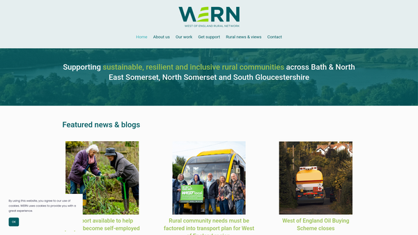 Screenshot of the West Of England Rural Network website