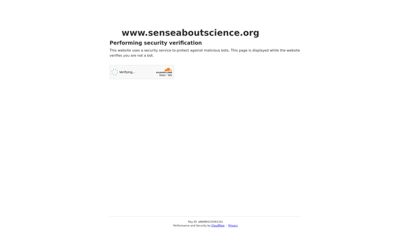 Screenshot of the Sense About Science website