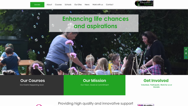 Screenshot of the Education Futures Trust website