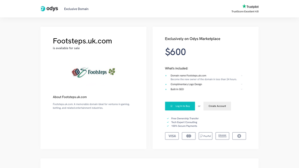 Screenshot of the The Footsteps Trust website