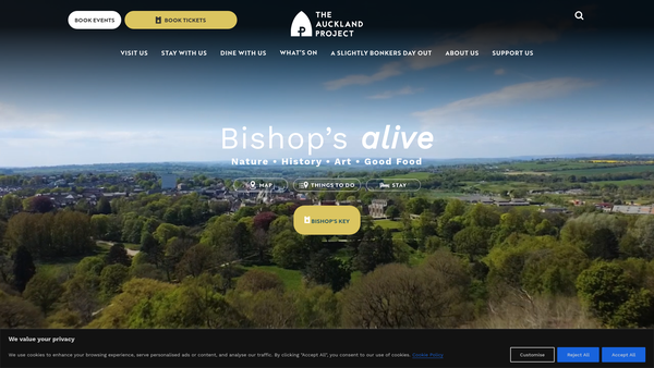 Screenshot of the The Auckland Project website