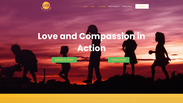 Screenshot of the Love And Compassion In Action website