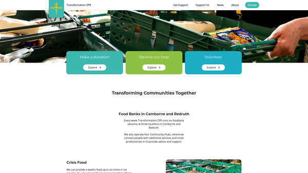 Screenshot of the Transformation Cpr website