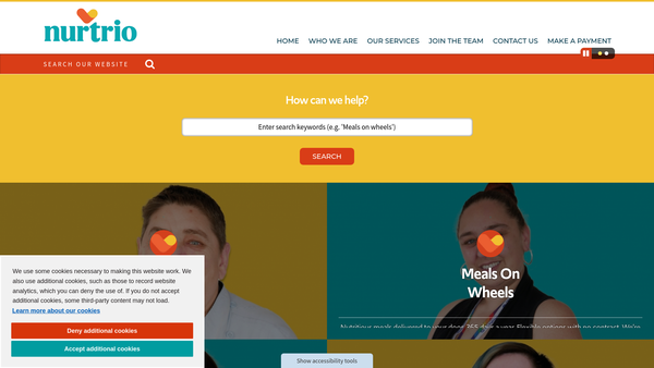 Screenshot of the Nurtrio Limited website