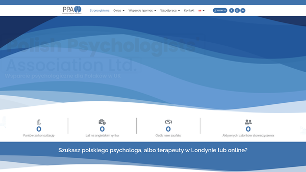 Screenshot of the Polish Psychologists' Association Limited website