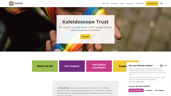 Screenshot of the Kaleidoscope Diversity Trust website