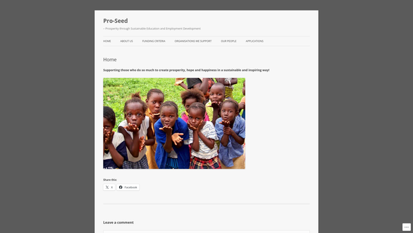 Screenshot of the Pro-Seed website