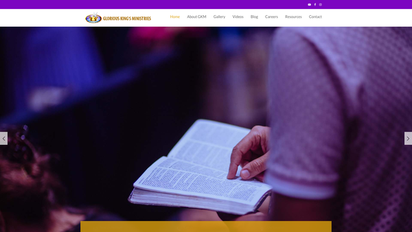 Screenshot of the Glorious King's Ministries website