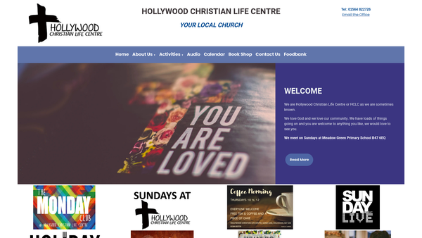 Screenshot of the Hollywood Christian Life Centre website