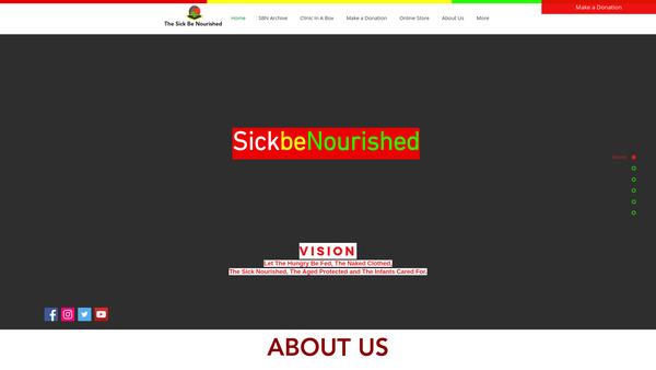 Screenshot of the The Sick Be Nourished Project website