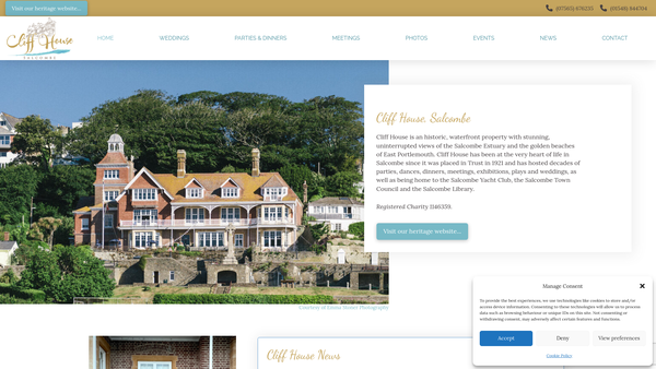 Screenshot of the Cliff House Trust Limited website