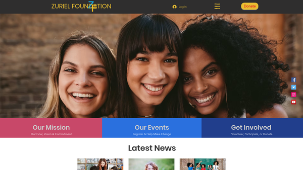 Screenshot of the Zuriel Foundation website