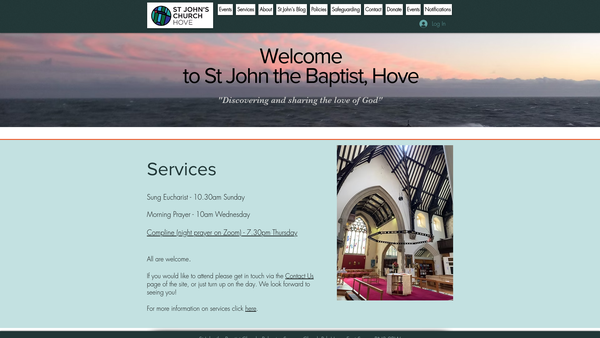 Screenshot of the The Parochial Church Council Of The Ecclesiastical Parish Of St John The Baptist, Hove website
