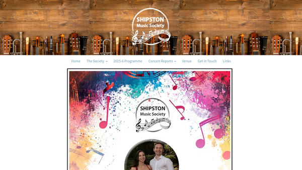 Screenshot of the The Shipston Music Society website