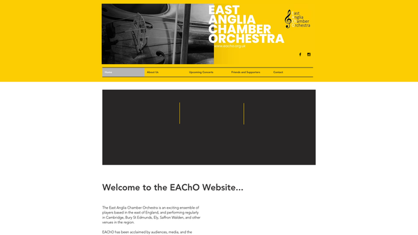 Screenshot of the East Anglia Chamber Orchestra website