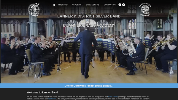Screenshot of the Lanner And District Silver Band website