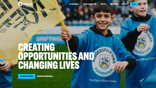 Screenshot of the Huddersfield Town Foundation website