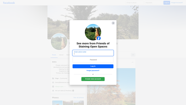 Screenshot of the Friends Of Staining Open Spaces website