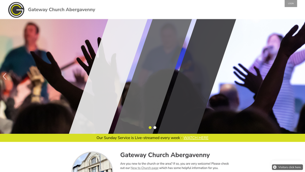 Screenshot of the Gateway Church Abergavenny website