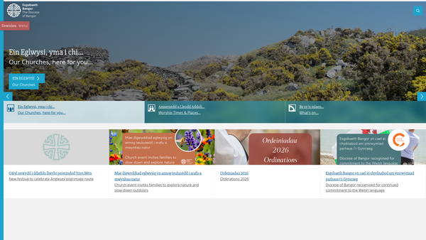 Screenshot of the Ardal Weinidogaeth Bro Ardudwy Ministry Area website