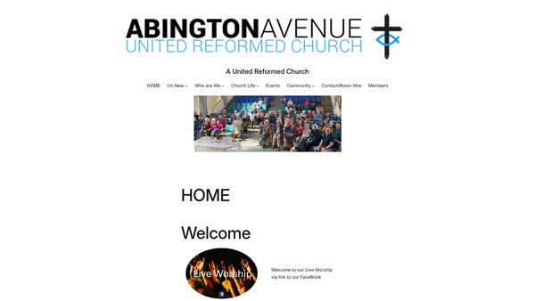 Screenshot of the Abington Avenue U R C website