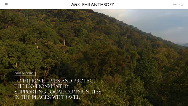 Screenshot of the Abercrombie & Kent Philanthropy website