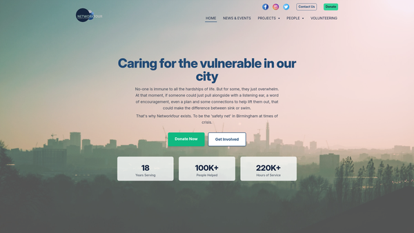 Screenshot of the Networkfour website